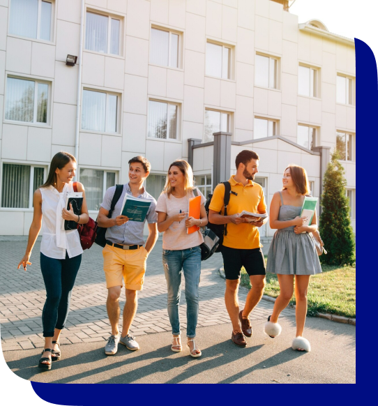 students on campus